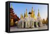 Temples and Shrines at Shwedagon Paya (Pagoda), Yangon (Rangoon), Myanmar (Burma), Asia-Lee Frost-Framed Stretched Canvas