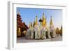 Temples and Shrines at Shwedagon Paya (Pagoda), Yangon (Rangoon), Myanmar (Burma), Asia-Lee Frost-Framed Photographic Print