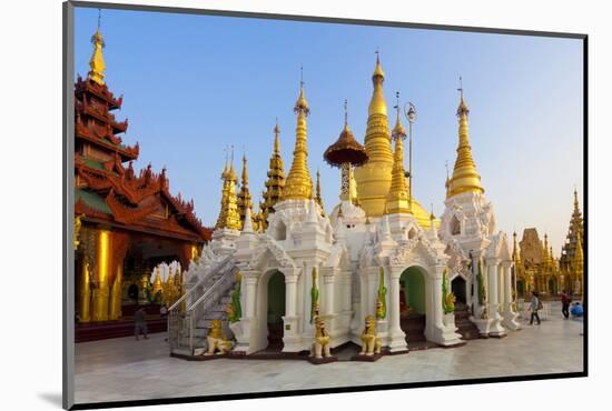 Temples and Shrines at Shwedagon Paya (Pagoda), Yangon (Rangoon), Myanmar (Burma), Asia-Lee Frost-Mounted Photographic Print