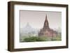 Temples and Stupas at Dawn in the Archaeological Site, Bagan (Pagan), Myanmar (Burma), Asia-Stephen Studd-Framed Photographic Print