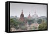 Temples and Stupas at Dawn Sunrise in the Archaeological Site, Bagan (Pagan), Myanmar (Burma)-Stephen Studd-Framed Stretched Canvas