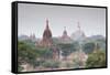 Temples and Stupas at Dawn Sunrise in the Archaeological Site, Bagan (Pagan), Myanmar (Burma)-Stephen Studd-Framed Stretched Canvas
