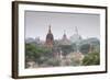 Temples and Stupas at Dawn Sunrise in the Archaeological Site, Bagan (Pagan), Myanmar (Burma)-Stephen Studd-Framed Photographic Print