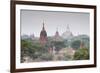 Temples and Stupas at Dawn Sunrise in the Archaeological Site, Bagan (Pagan), Myanmar (Burma)-Stephen Studd-Framed Photographic Print
