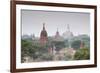 Temples and Stupas at Dawn Sunrise in the Archaeological Site, Bagan (Pagan), Myanmar (Burma)-Stephen Studd-Framed Photographic Print