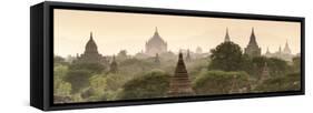 Temples and Stupas at Dawn Sunrise in the Archaeological Site, Bagan (Pagan), Myanmar (Burma)-Stephen Studd-Framed Stretched Canvas