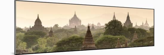 Temples and Stupas at Dawn Sunrise in the Archaeological Site, Bagan (Pagan), Myanmar (Burma)-Stephen Studd-Mounted Photographic Print