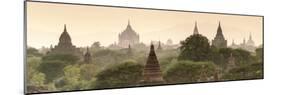 Temples and Stupas at Dawn Sunrise in the Archaeological Site, Bagan (Pagan), Myanmar (Burma)-Stephen Studd-Mounted Photographic Print