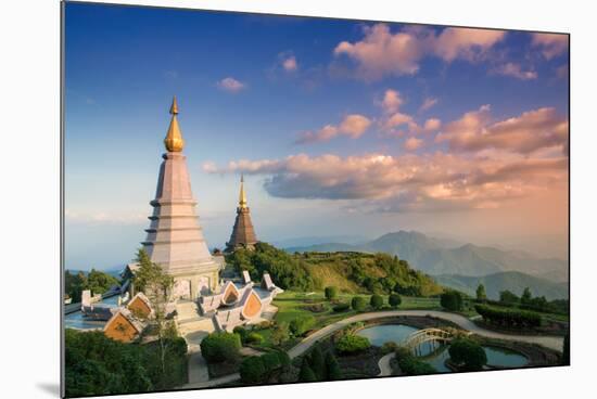 Temples at Doi Inthanon, the Highest Peak in Thailand, Chiang Mai Province-Alex Robinson-Mounted Photographic Print