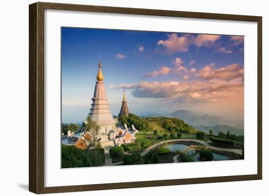 Temples at Doi Inthanon, the Highest Peak in Thailand, Chiang Mai Province-Alex Robinson-Framed Photographic Print