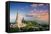 Temples at Doi Inthanon, the Highest Peak in Thailand, Chiang Mai Province-Alex Robinson-Framed Stretched Canvas