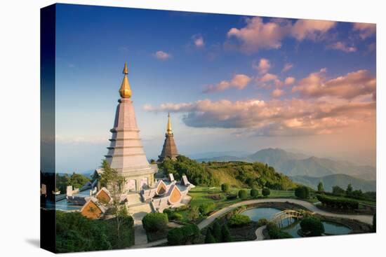 Temples at Doi Inthanon, the Highest Peak in Thailand, Chiang Mai Province-Alex Robinson-Stretched Canvas
