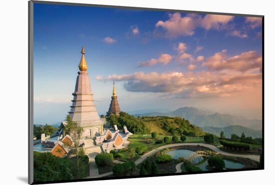 Temples at Doi Inthanon, the Highest Peak in Thailand, Chiang Mai Province-Alex Robinson-Mounted Photographic Print
