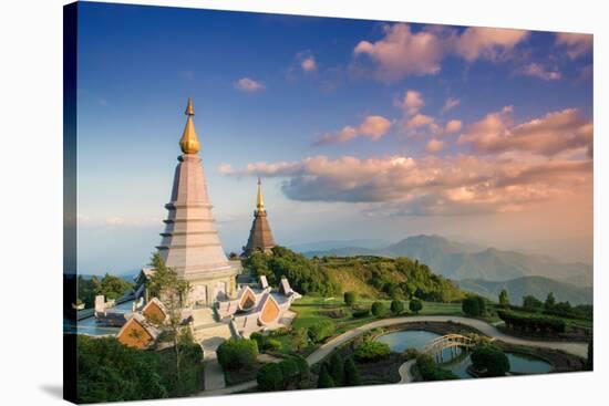 Temples at Doi Inthanon, the Highest Peak in Thailand, Chiang Mai Province-Alex Robinson-Stretched Canvas