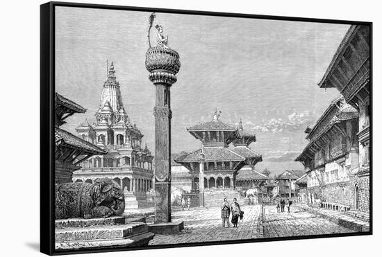 Temples at Patan, Nepal, 1895-Armand Kohl-Framed Stretched Canvas
