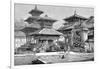 Temples Facing the Royal Place, Katmandu, Nepal, 1895-null-Framed Giclee Print