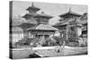 Temples Facing the Royal Place, Katmandu, Nepal, 1895-null-Stretched Canvas