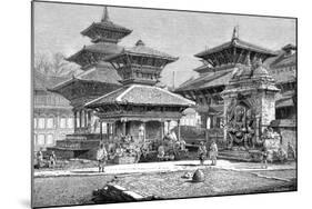 Temples Facing the Royal Place, Katmandu, Nepal, 1895-null-Mounted Giclee Print