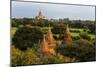 Temples in the Jungle at Sunrise, Bagan, Mandalay Region, Myanmar-Keren Su-Mounted Photographic Print