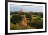 Temples in the Jungle at Sunrise, Bagan, Mandalay Region, Myanmar-Keren Su-Framed Photographic Print