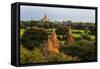 Temples in the Jungle at Sunrise, Bagan, Mandalay Region, Myanmar-Keren Su-Framed Stretched Canvas