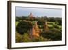 Temples in the Jungle at Sunrise, Bagan, Mandalay Region, Myanmar-Keren Su-Framed Photographic Print