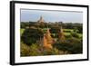 Temples in the Jungle at Sunrise, Bagan, Mandalay Region, Myanmar-Keren Su-Framed Photographic Print