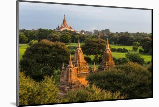 Temples in the Jungle at Sunrise, Bagan, Mandalay Region, Myanmar-Keren Su-Mounted Photographic Print