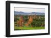 Temples in the Jungle at Sunrise, Bagan, Mandalay Region, Myanmar-Keren Su-Framed Photographic Print