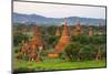 Temples in the Jungle at Sunrise, Bagan, Mandalay Region, Myanmar-Keren Su-Mounted Photographic Print
