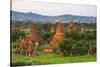 Temples in the Jungle at Sunrise, Bagan, Mandalay Region, Myanmar-Keren Su-Stretched Canvas