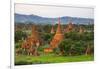 Temples in the Jungle at Sunrise, Bagan, Mandalay Region, Myanmar-Keren Su-Framed Photographic Print