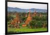 Temples in the Jungle at Sunrise, Bagan, Mandalay Region, Myanmar-Keren Su-Framed Photographic Print