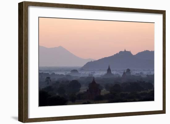 Temples, Pagodas and Stupas in Early Morning Mist at Sunrise, Bagan (Pagan), Myanmar (Burma)-Stephen Studd-Framed Photographic Print