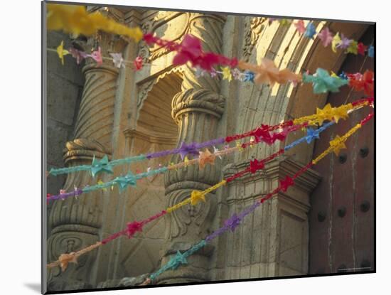 Templo de San Felipe de Neri with Garlands for Dia de la Revolucion, Oaxaca, Mexico-Judith Haden-Mounted Photographic Print