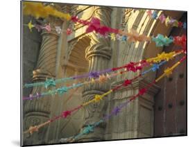 Templo de San Felipe de Neri with Garlands for Dia de la Revolucion, Oaxaca, Mexico-Judith Haden-Mounted Photographic Print