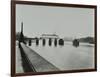 Temporary Bridge over the River Thames Being Dismantled, London, 1948-null-Framed Photographic Print