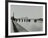 Temporary Bridge over the River Thames Being Dismantled, London, 1948-null-Framed Photographic Print