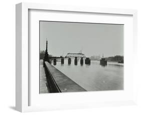 Temporary Bridge over the River Thames Being Dismantled, London, 1948-null-Framed Photographic Print