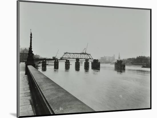 Temporary Bridge over the River Thames Being Dismantled, London, 1948-null-Mounted Photographic Print