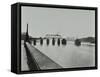 Temporary Bridge over the River Thames Being Dismantled, London, 1948-null-Framed Stretched Canvas