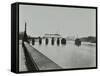 Temporary Bridge over the River Thames Being Dismantled, London, 1948-null-Framed Stretched Canvas