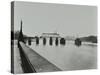 Temporary Bridge over the River Thames Being Dismantled, London, 1948-null-Stretched Canvas