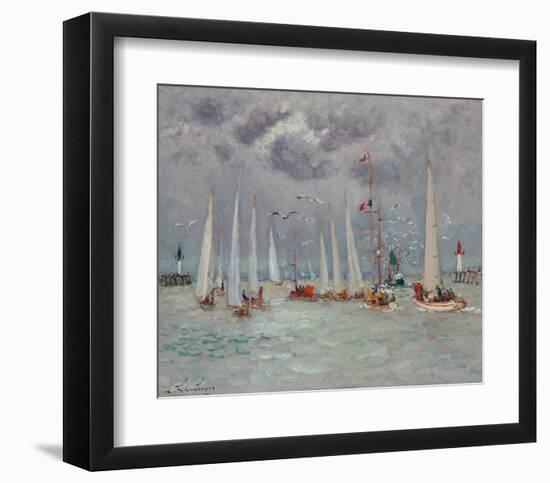 Temps Convert sur la Touques, Deauville-Andre Hambourg-Framed Art Print