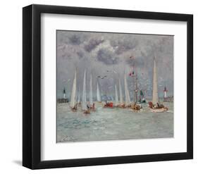 Temps Convert sur la Touques, Deauville-Andre Hambourg-Framed Art Print