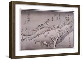 Temps de neige à Asukayama-Ando Hiroshige-Framed Giclee Print