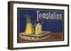 Temptation Brand - Lemon Grove, California - Citrus Crate Label-Lantern Press-Framed Art Print