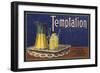 Temptation Brand - Lemon Grove, California - Citrus Crate Label-Lantern Press-Framed Art Print