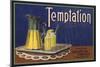 Temptation Brand - Lemon Grove, California - Citrus Crate Label-Lantern Press-Mounted Art Print