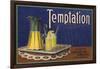 Temptation Brand - Lemon Grove, California - Citrus Crate Label-Lantern Press-Framed Art Print